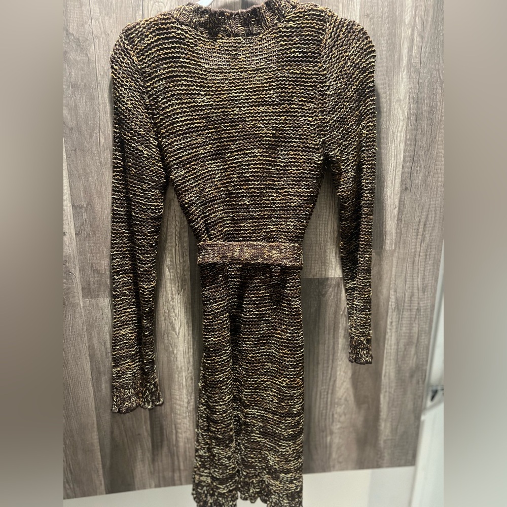 Vertigo Paris Women's Embellished Brown Knit Cardigan Sweater Size M EUC - Picture 6 of 6